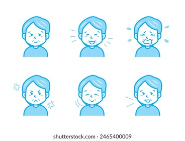 Simple facial expression illustration set 1 color