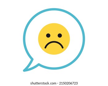 Simple facial expression and yellow cartoon smile flat vector illustration.