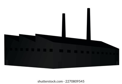 Simple factory building. vector illustration