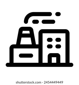 Icono de Fábrica Simple. El ícono se puede usar para Sitios web, Plantillas impresas, Plantillas de presentación, ilustraciones, etc