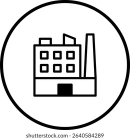 Simple factory icon design representing industrial production and manufacturing environment