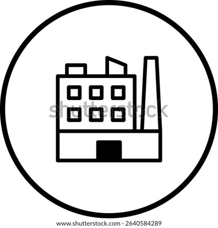 Simple factory icon design representing industrial production and manufacturing environment