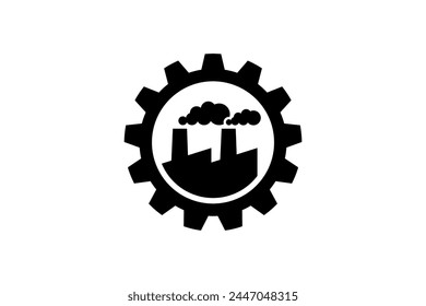 Simple factory icon, industrial icon vector template on white background.