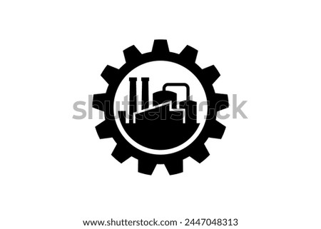 Simple factory icon, industrial icon vector template on white background.