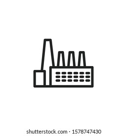 Simple factory line icon. Stroke pictogram. Vector illustration isolated on a white background. Premium quality symbol. Vector sign for mobile app and web sites.