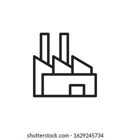 Simple factory line icon. Stroke pictogram. Vector illustration isolated on a white background. Premium quality symbol. Vector sign for mobile app and web sites.