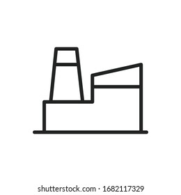 Simple factory line icon. Stroke pictogram. Vector illustration isolated on a white background. Premium quality symbol. Vector sign for mobile app and web sites.