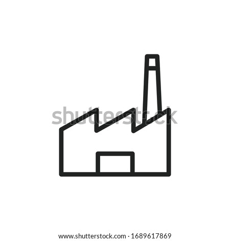 Simple factory line icon. Stroke pictogram. Vector illustration isolated on a white background. Premium quality symbol. Vector sign for mobile app and web sites.