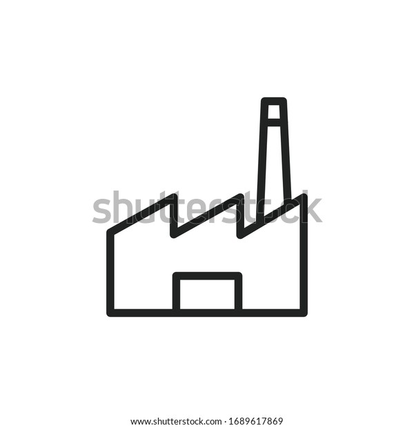 Simple Factory Line Icon Stroke Pictogram Stock Vector (Royalty Free ...