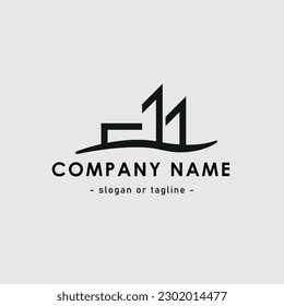 diseño de logotipo de fábrica simple con fondo blanco