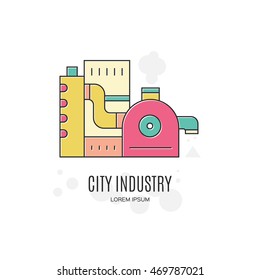 Simple factory logotype made in vector.
