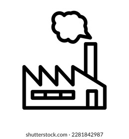 Simple factory and smoke icon. Industrial. Vector.