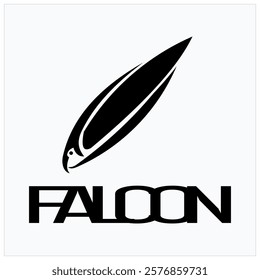 Simple FALCON text vector and bird animation image, power logo design.