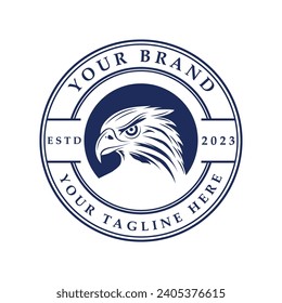 Simple falcon vector logo design. logo suitable for sport team, media company, and secure agency