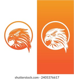 Simple falcon vector logo design. logo suitable for sport team, media company, and secure agency