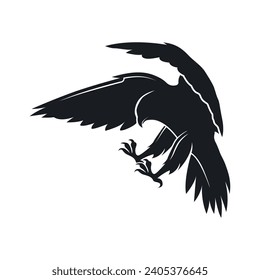 Simple falcon vector logo design. logo suitable for sport team, media company, and secure agency