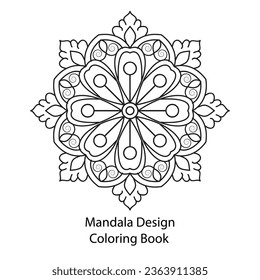 Simple Fall Mandala Coloring Book Vector Design