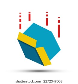 Simple falling box accident flat icon, product and becareful related concept on the white background