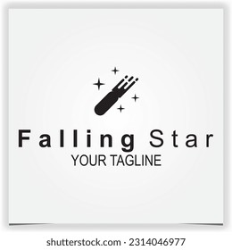 simple falling star logo premium elegant template vector eps 10