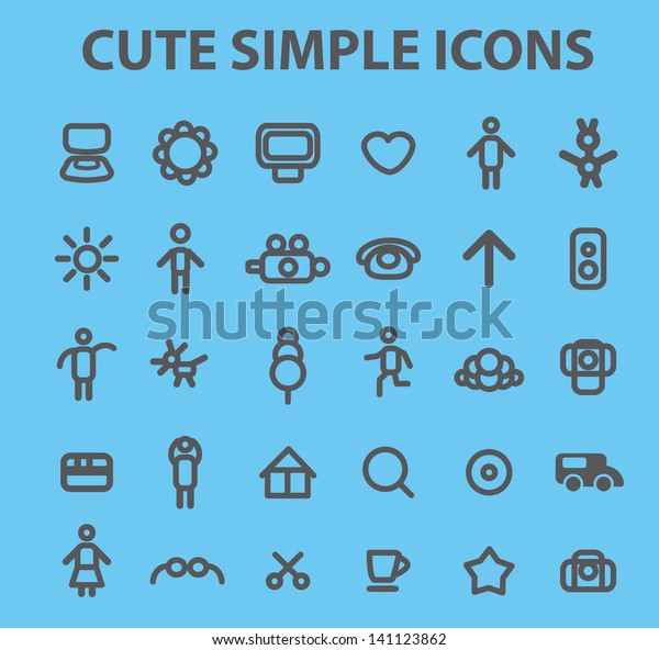 simple family,\
doodle icons, signs set,\
vector