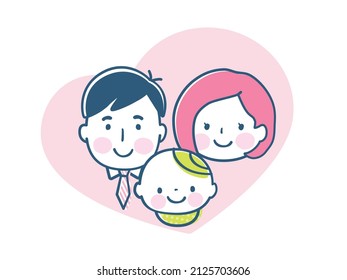 Simple Family Face Icon Stock Illustration