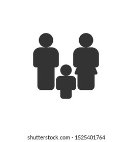 Simple family icon in solid style design on white background. Related to real estate, apartment, partnership, friend, website or mobile app and user interface. Vector Illustration Pixel Perfect 48x48.