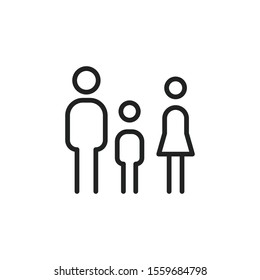 Simple family line icon. Stroke pictogram. Vector illustration isolated on a white background. Premium quality symbol. Vector sign for mobile app and web sites.