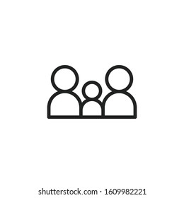 Simple family line icon. Stroke pictogram. Vector illustration isolated on a white background. Premium quality symbol. Vector sign for mobile app and web sites.