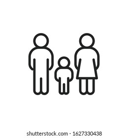 Simple family line icon. Stroke pictogram. Vector illustration isolated on a white background. Premium quality symbol. Vector sign for mobile app and web sites.