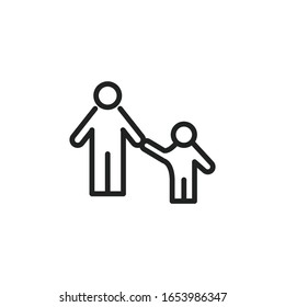 Simple family line icon. Stroke pictogram. Vector illustration isolated on a white background. Premium quality symbol. Vector sign for mobile app and web sites.
