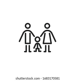 Simple family line icon. Stroke pictogram. Vector illustration isolated on a white background. Premium quality symbol. Vector sign for mobile app and web sites.