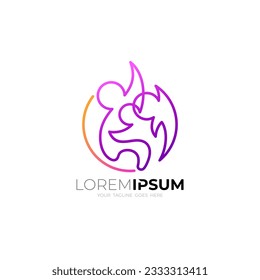 Simple Family logo with globe design illustration, social icon, lime style