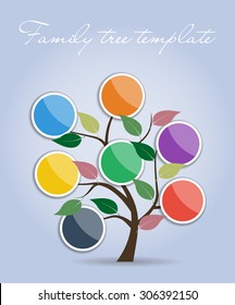 Simple Family tree template. Vector illustration.
