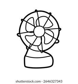 simple fan black and white facing forward slightly big black and white vector