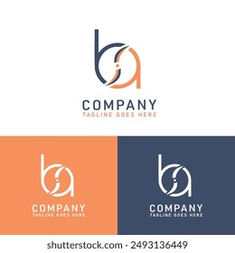 simple fan company logo with BA alphabet