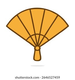 Simple fan illustration, traditional folding fan design.