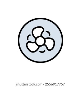 Simple fan or ventilator color icon. Concept for your logo web mobile app UI design. Vector flat illustration.