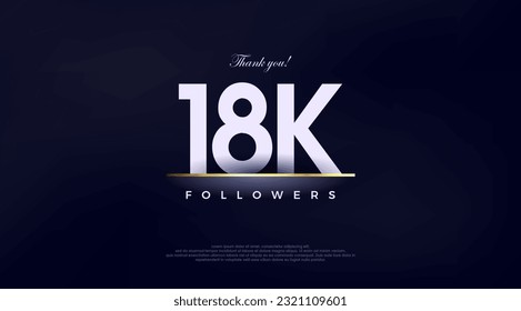 Simple and fancy design greeting to 18k followers,