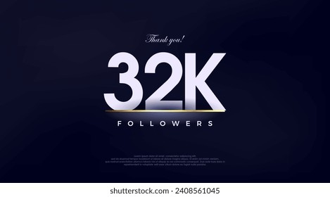 Simple and fancy design greeting to 32k followers,