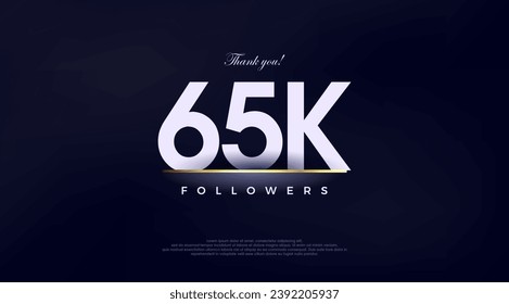 Simple and fancy design greeting to 65k followers,