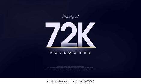 Saludo de diseño simple y elegante para 72k seguidores,