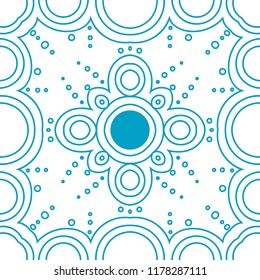 Simple fancy tile with symmetrical mandala. Vector seamless pattern