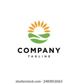 Simple farm field logo icon vector template.eps