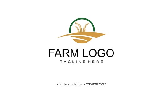 Simple farm logo design with modern concept| premium vector