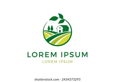 Vector de diseño de logotipo de granja y rancho simple.