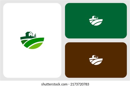 Simple farm vector logo design