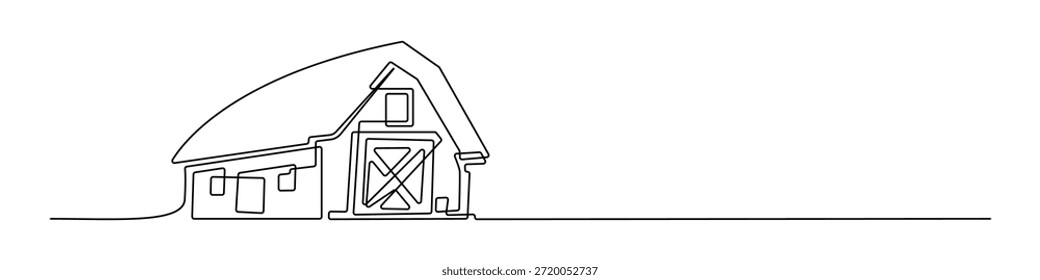 Simples fazenda uma linha desenhando ilustração vetor minimalista