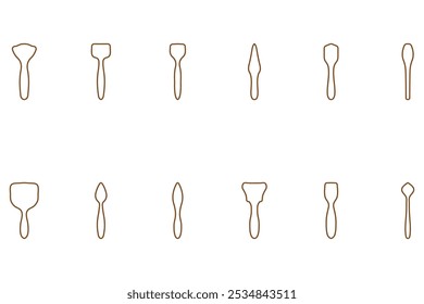 Simple farming tool outline design set