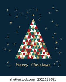 Simple and fashionable Christmas tree frame illustration