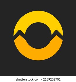 Simple, fashionable and elegant yellow circle logo
